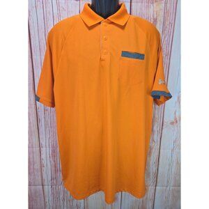 Under Armour Mens Loose Fit HeatGear Orange Polo XL - Pocket-Contrast Details
